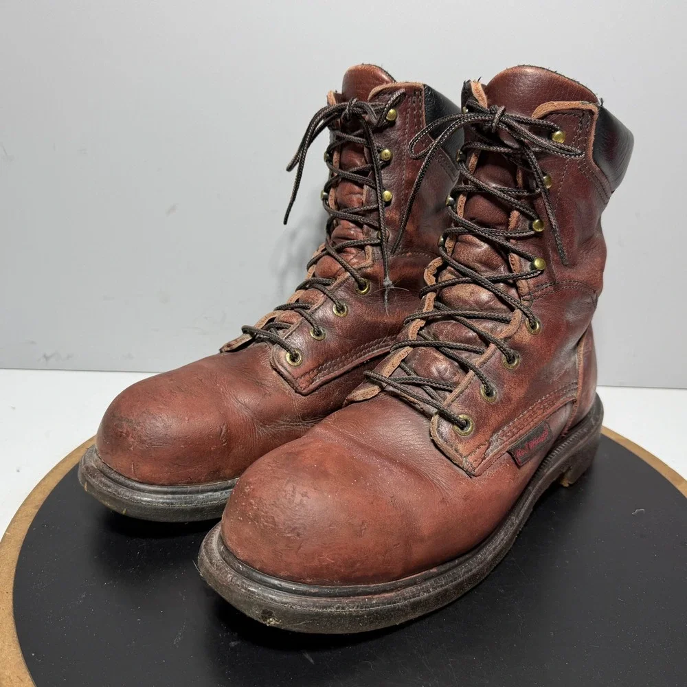 Red Wing 2408 Work Boots Men 7.5 D Steel Toe Leather Brown‎ Industrial Workwear